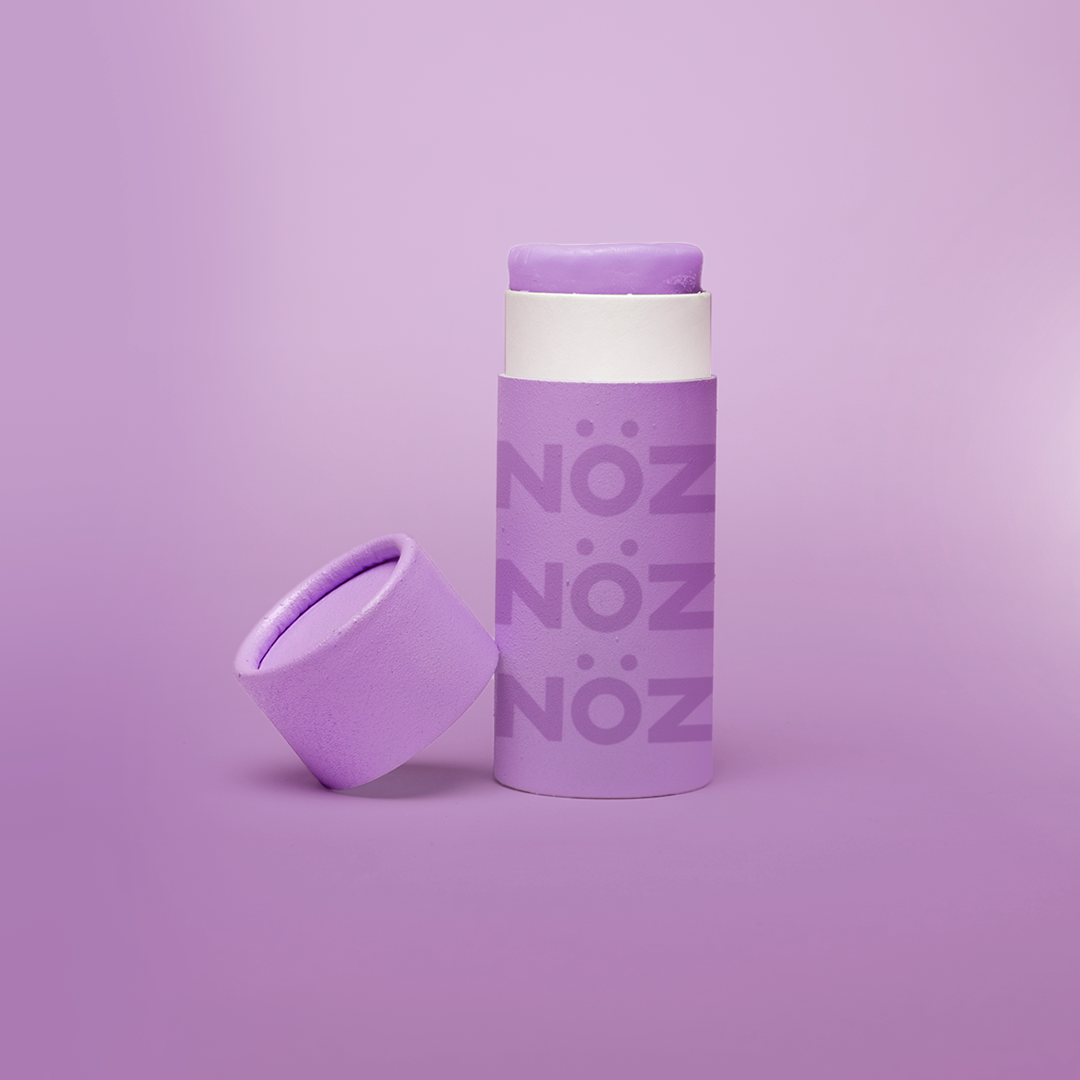 Front view of the purple Noz sunscreen